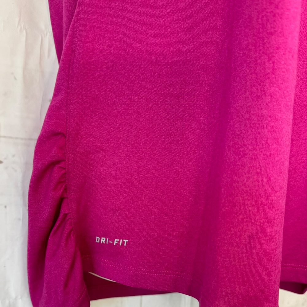 Nike Dri Fit Womens Burgundy Sports Athletic Workout SS Ruch Shirt Top Sz. XL - Picture 8 of 16